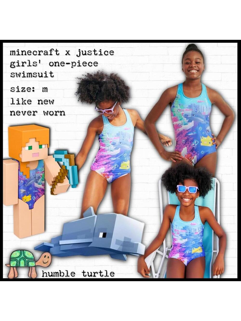 Minecraft x Justice Swimsuit | Size Junior M 10 #Minecraft